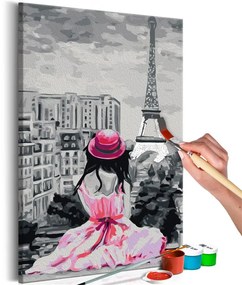 Quadro fai da te  Parigi  vista sulla Torre Eiffel  Colore Rosa, Dimensioni e Misure 40x60