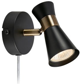 Markslöjd 108625 - Faretto da parete FOLIE 1xGU10/7W/230V nero/ottone