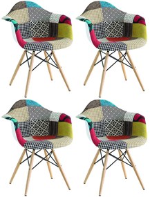 JULIETTE - poltrona nordica patchwork set da 4