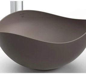 Lavabo da appoggio irregolare in ceramica caffè