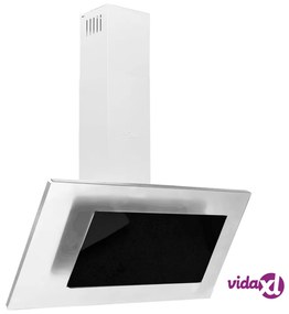 vidaXL Cappa a Parete 90 cm in Acciaio Inox e Vetro Temperato Argento