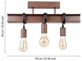 Eglo 43522 - Lampadario a parete TOWNSHEND 3xE27/60W/230V