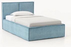 Letto singolo in velluto a coste con spazio contenitore aggiuntivo Dream
