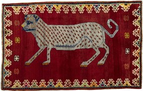 Gabbeh Tappeto 120x190 Rosso (Iran) Annodato A Mano