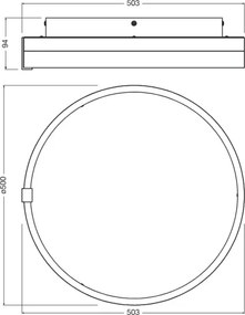 Osram - Plafoniera LED DECOR CIRCLE LED/32W/230V Ø 50 cm nero/bianco