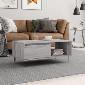 Tavolino Salotto Grigio Sonoma 90x50x36,5 Cm Legno Multistrato /