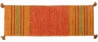 Tappeto moderno Kansas, stile kilim, 100% cotone, arancione, 200x60cm