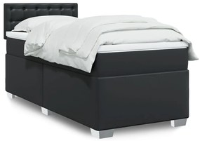 Giroletto A Molle Con Materasso Nero 90x200 Cm İn Similpelle /