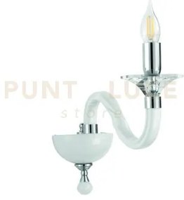 Applique gala 1 luci attacco e14 bianco e cromo h.29cm