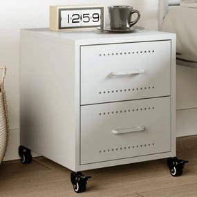 Comodino Bianco 36x39x43,5 Cm İn Acciaio /