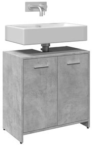 Mobile Lavabo Bagno Grigio Cemento 60x33x60cm Legno Multistrato /