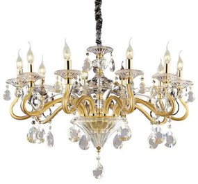 Negresco lampadario sospeso con dettagli in vetro e cristallo finit...