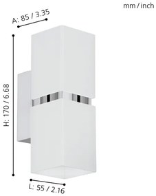 Eglo 95377 - Applique a LED PASSA 2xGU10-LED/4W/230V