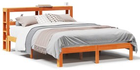 Letto Senza Materasso Marrone Cera 140x190 Cm İn Legno Di Pino /