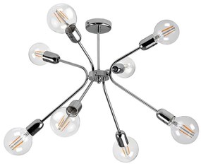 Plafoniera moderno Sandra Ø 65 cm cromo IP20, 8XE27