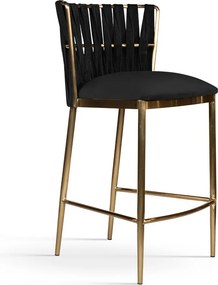 Sgabello da bar Hordia 60 nero/oro spazzolato – 53x53x99 cm