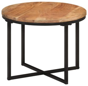 Tavolino salotto 45x45x35cm in legno massello di acacia e ferro