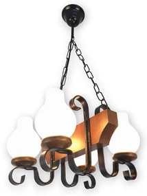 Brilagi - Lampadario a sospensione con catena QUEEN 4xE14/40W/230V faggio/noce