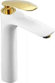 Mexen Lily rubinetteria da lavabo alta, bianca/dorata - 73610-25