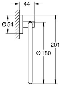 GROHE 411742430 - Porta asciugamani START 180 mm nero
