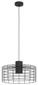 Lampadario Moderno Milligan nero paralume nero E27 Ø48cm EGLO