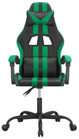 Sedia da gaming nera e verde in similpelle