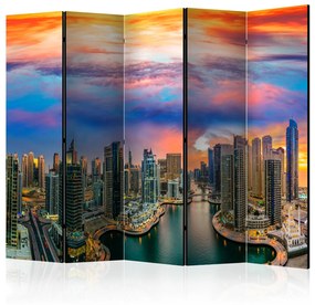 Paravento design Pomeriggio a Dubai II - grattacieli sullo sfondo del cielo