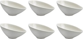 Set 6 Coppette Oblique 8x11,5x5,5 cm in Porcellana Allluminica Kaleidos Aluxina Bianche...