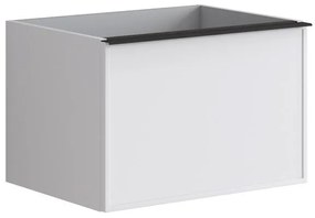 Mobile da bagno sospeso sotto lavabo L 60 x H 40 x P 45.5 cm bianco laccato opaco, 1 cassetto Pixel frame
