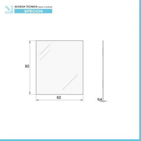 Mobile sospeso 80 cm blu pastello con lavabo incasso e specchio Iside
