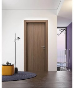 Porta pieghevole a libro asimmetrica Bilbao noce biondo L 70 x H 210 cm sinistra