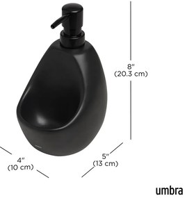 Dispenser per sapone nero in ceramica 590 ml Joey – Umbra