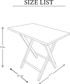 Tavolo baby pieghevole richiudibile con piano in formica 45X60 NOCE