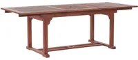 Tavolo da pranzo per esterno in legno di acacia scuro 160/220 x 90 cm piano allungabile