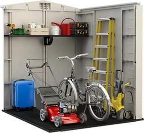 Casetta Da Giardino In Resina 178x195,5x208H Cm Factor 6x6 Beige Keter Con Mensole