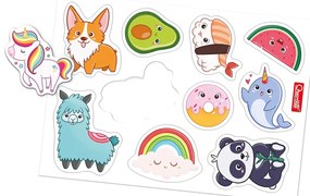 Lavagna magnetica bifacciale con lettere e numeri - 112 magneti