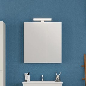 Kamalu - Specchio bagno contenitore 65 cm colore bianco opaco | LAC-EOLO-65