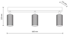 Faretto TUNE 3xGU10/10W/230V nero/marrone