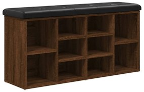 Panca porta scarpe rovere marrone 102x32x50cm legno multistrato