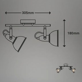 Briloner 2049-024 - Faretto RETRO 2xE14/40W/230V grigio