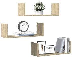 Mensole Parete 2pz Rovere Sonoma 58x18x18 Cm İn Truciolato /