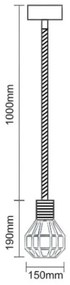 Lampadario a sospensione con filo 1xE27/60W/230V diametro 15 cm