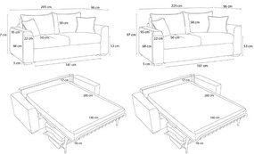Divano color senape allungabile con rivestimento in velluto a coste 225 cm Augustin – Bobochic Paris