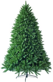 Costway Albero di Natale 225 cm con 1968 rami in PVC, Abete artificiale con cerniere e solida base di metallo