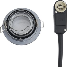 Faretto da incasso moderno color canna di fucile regolabile IP44 - Chuck