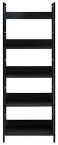 Libreria a 5 ripiani nera 60x27,6x158,5 cm in truciolato