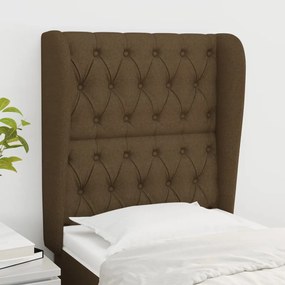 Testiera Ad Orecchio Marrone Scuro 83x23x118/128 Cm İn Tessuto /