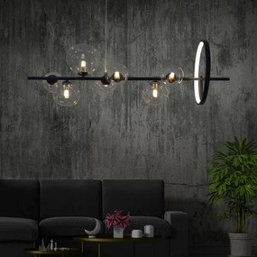 Lampadario LED a sospensione con filo HYBRID LED/15W/230V + 7xG9/6W 4000K nero