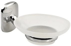 Aqualine - Portasapone a parete RUMBA bianco latte vetro/cromo lucido