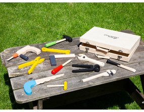 Valigetta in legno con attrezzi - 12 pezzi